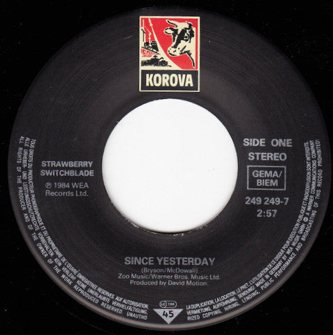Strawberry Switchblade : Since Yesterday (7", Single)