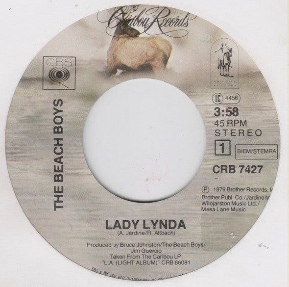 The Beach Boys : Lady Lynda (7", Single)