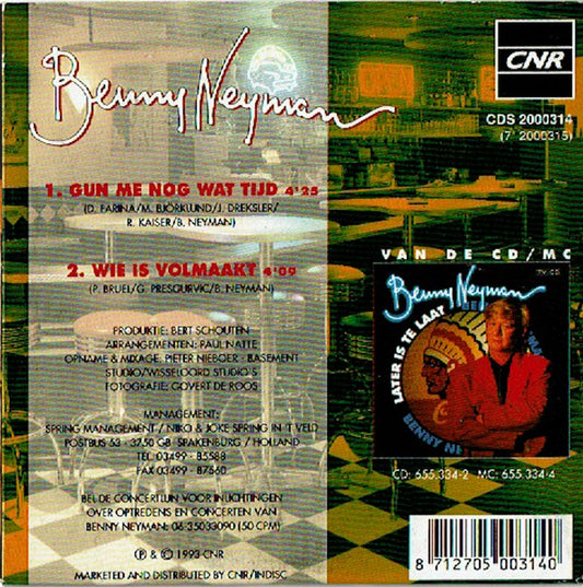 Benny Neyman : Gun Me Nog Wat Tijd (CD, Single)