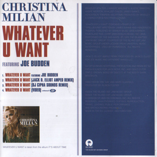 Christina Milian Featuring Joe Budden : Whatever U Want (CD, Maxi, Enh)