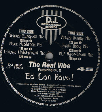 The Real Vibe Featuring Dr. X : Ed Can Rave! (12")