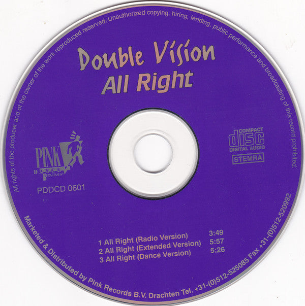 Double Vision : All Right (CD, Maxi, Mau)