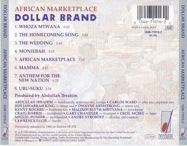 Dollar Brand / Abdullah Ibrahim : African Marketplace (CD, Album, RE)