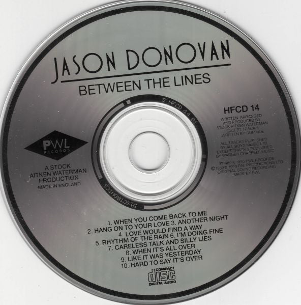 Jason Donovan : Between The Lines (CD, Album)