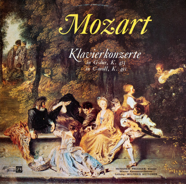 Wolfgang Amadeus Mozart – Menahem Pressler, Wiener Kammerorchester, Wilfried Boettcher : Klavierkonzerte - In G-dur, K. 453 / In C-moll, K. 491 (LP)