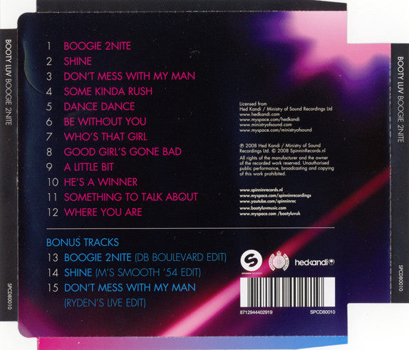 Booty Luv : Boogie 2Nite (CD, Album)