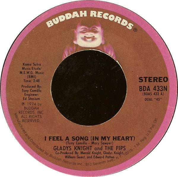 Gladys Knight And The Pips : I Feel A Song (In My Heart) (7", Styrene, Ter)