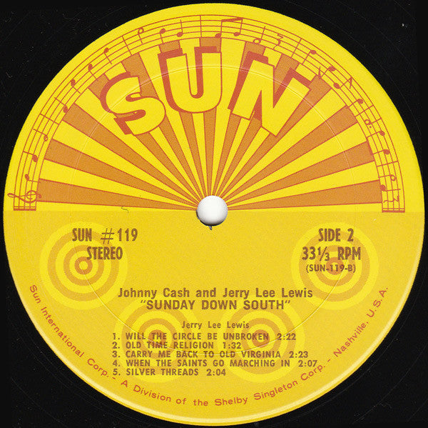 Johnny Cash & Jerry Lee Lewis : Sunday Down South (LP, Comp)