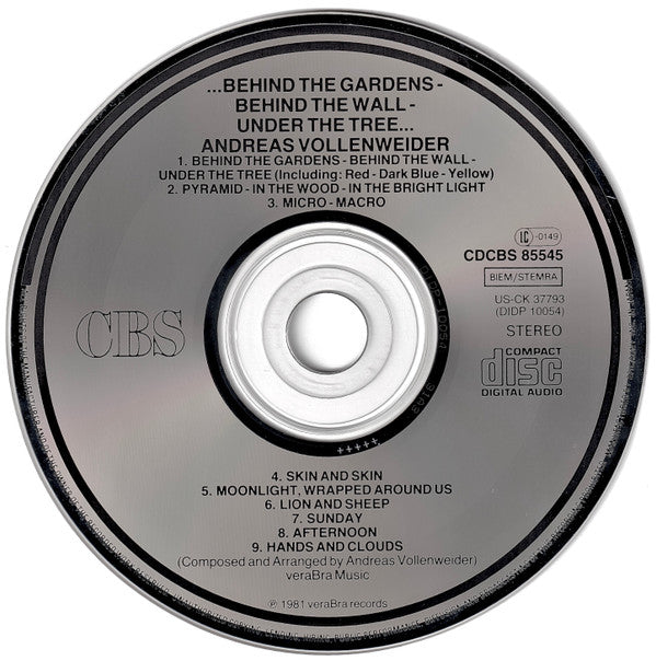 Andreas Vollenweider : ...Behind The Gardens - Behind The Wall - Under The Tree... (CD, Album)
