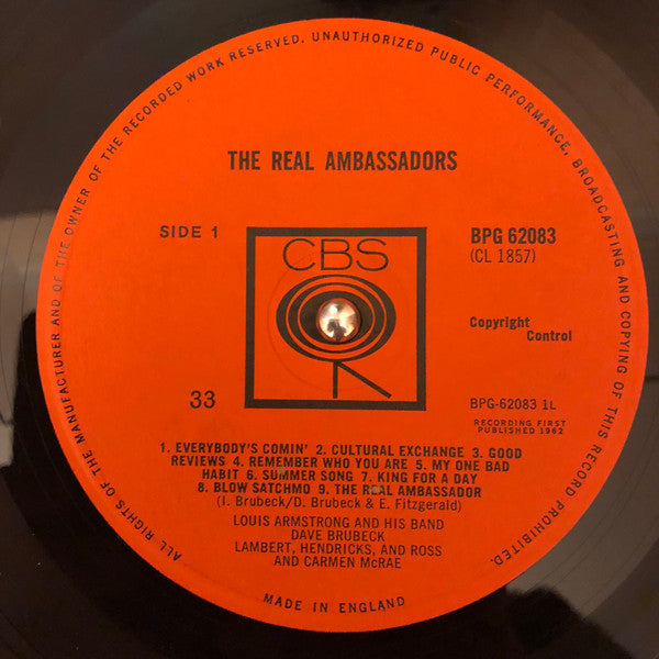 Louis Armstrong And His Band, Dave Brubeck, Lambert, Hendricks & Ross and Carmen McRae : The Real Ambassadors (LP, Album, Mono)