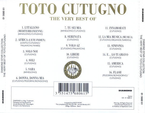 Toto Cutugno : The Very Best Of (CD, Comp)