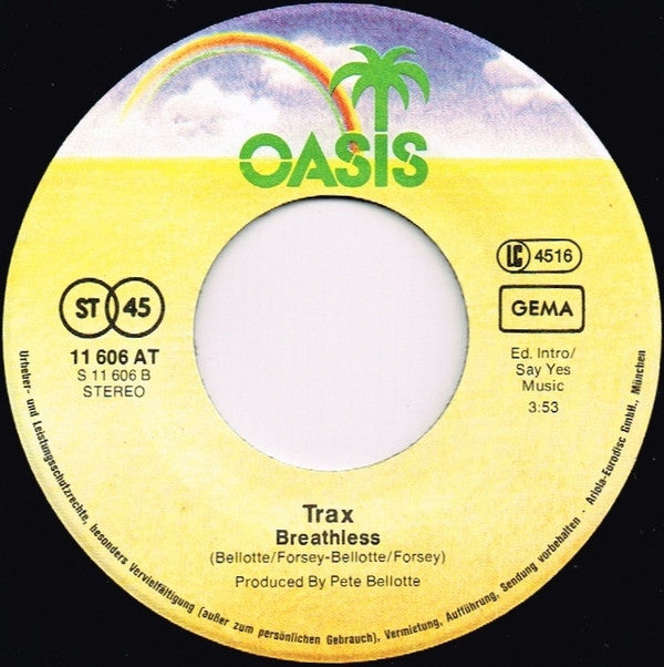 Trax : Watch Out For The Boogie Man / Breathless (7")