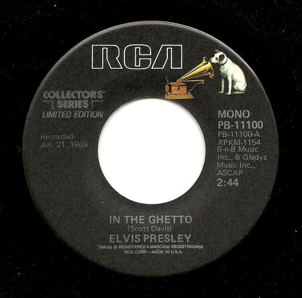 Elvis Presley : In The Ghetto (7", Single, Mono, Ltd, RE, Ind)