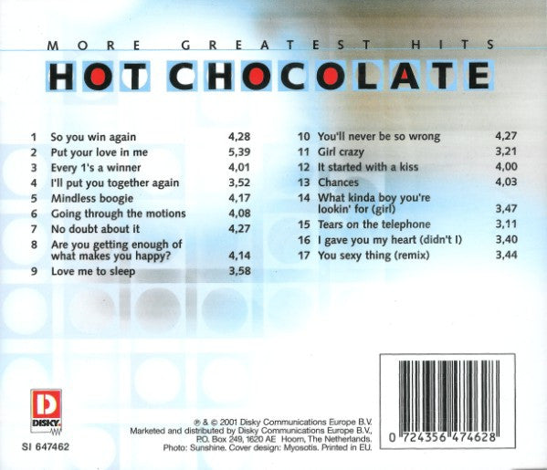 Hot Chocolate : More Greatest Hits (CD, Comp, RE)