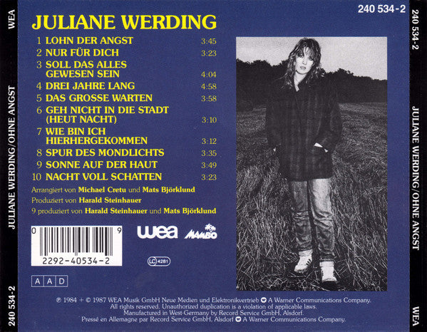 Juliane Werding : Ohne Angst (CD, Album)