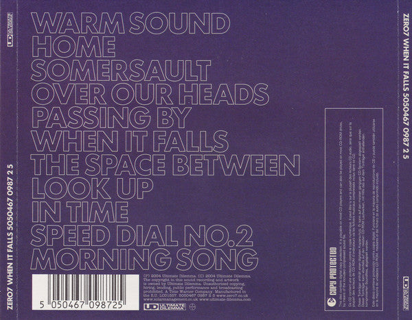 Zero 7 : When It Falls (CD, Album, Copy Prot.)