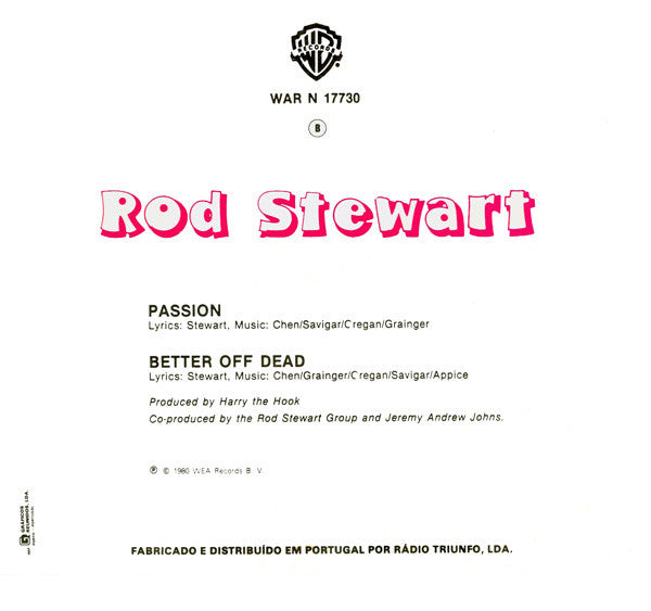 Rod Stewart : Passion (7", Single)