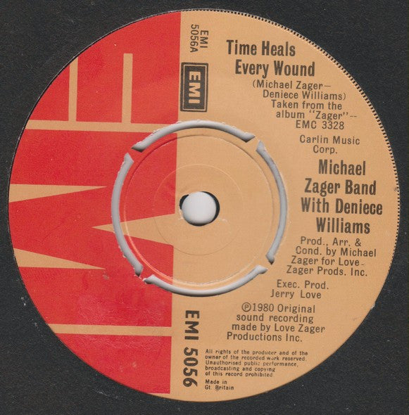 The Michael Zager Band With Deniece Williams : Time Heals Every Wound (7")