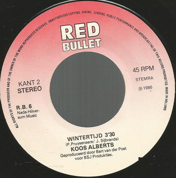 Koos Alberts : Winter In M'n Hart (Ik Mis Je Zo) (7", Single)