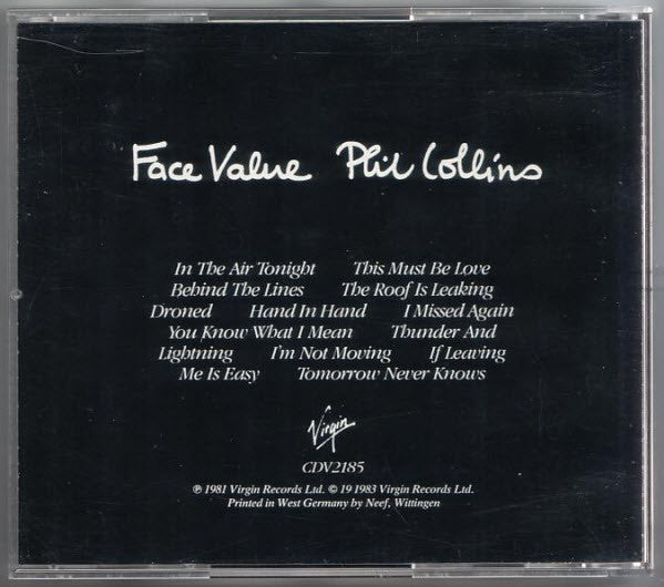 Phil Collins : Face Value (CD, Album, RE)