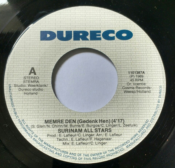 Surinam All Stars : Memre Den (Gedenk Hen) (7", Single)