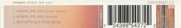 Imaani : Where Are You (CD, Single)