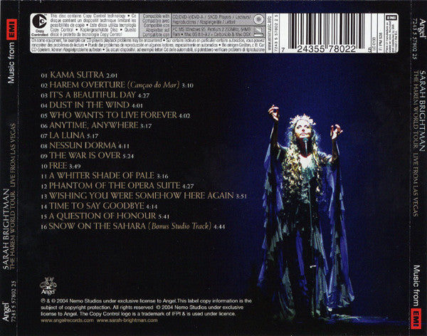 Sarah Brightman : The Harem World Tour: Live From Las Vegas (CD, Album, Copy Prot., Mixed)
