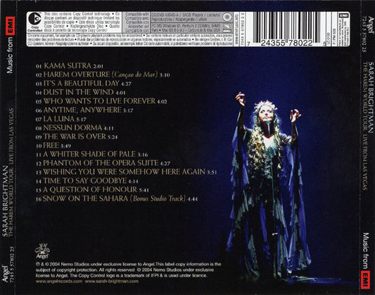 Sarah Brightman : The Harem World Tour: Live From Las Vegas (CD, Album, Copy Prot., Mixed)