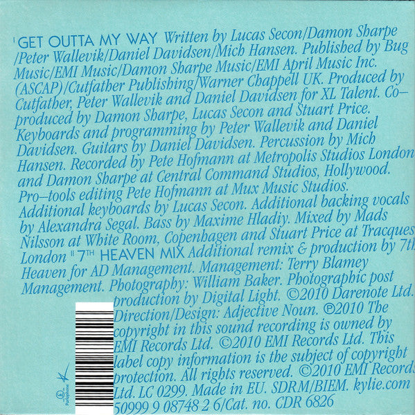 Kylie Minogue : Get Outta My Way (CD, Single, Car)