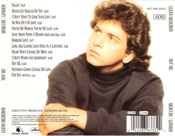 Glenn Medeiros : Not Me (CD, Album)