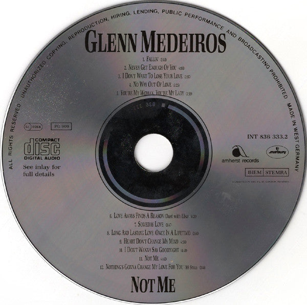 Glenn Medeiros : Not Me (CD, Album)