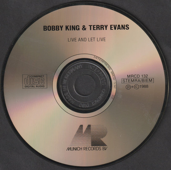 Bobby King & Terry Evans : Live And Let Live! (CD, Album)