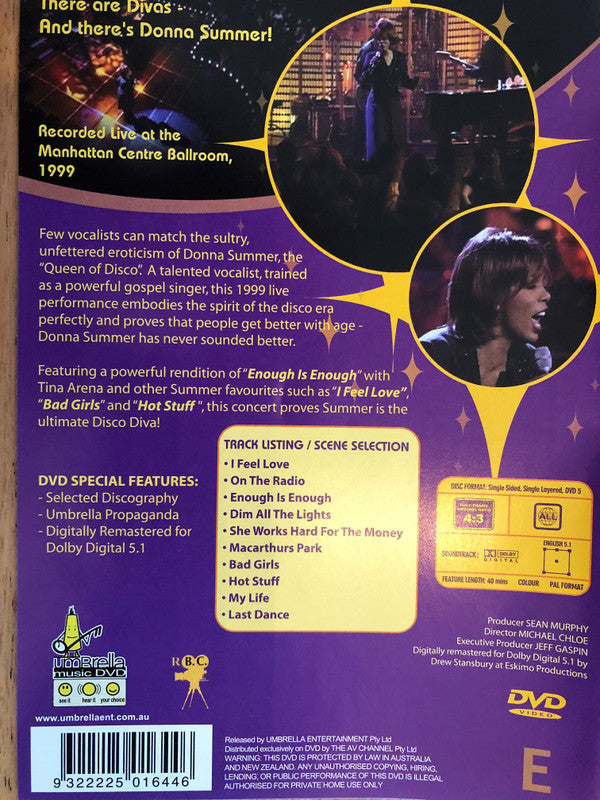 Donna Summer : Live At Manhattan Centre, 1999 (DVD-V, PAL)