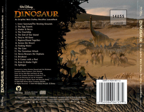 James Newton Howard : Dinosaur (An Original Walt Disney Records Soundtrack) (CD, Album, Ltd)