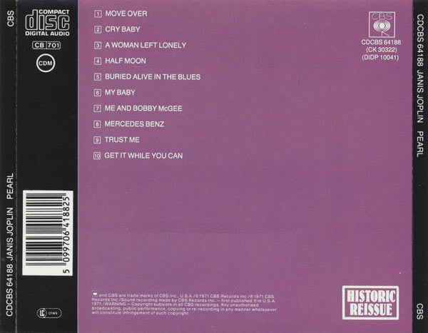 Janis Joplin : Pearl (CD, Album, RE)