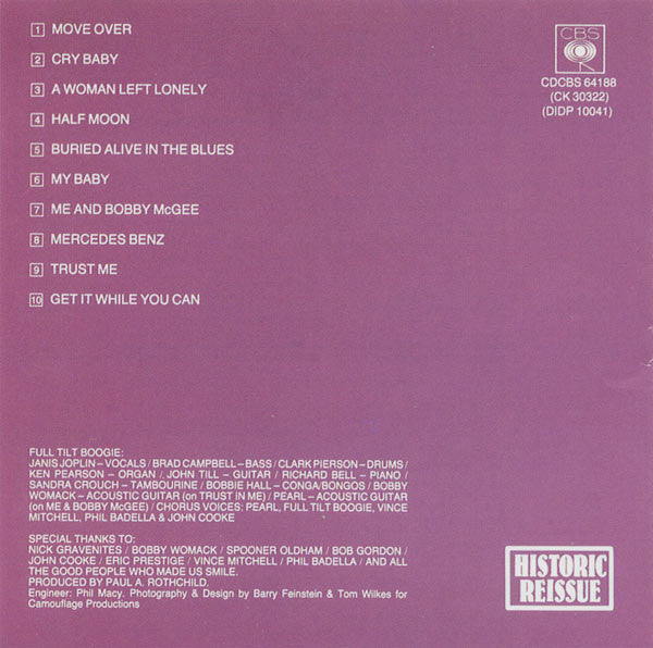 Janis Joplin : Pearl (CD, Album, RE)