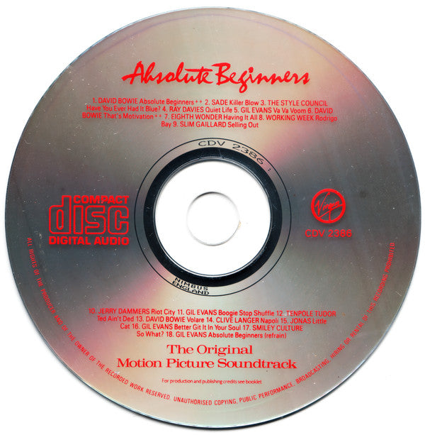 Various : Absolute Beginners (The Original Motion Picture Soundtrack) (CD, Album)