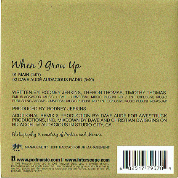 The Pussycat Dolls : When I Grow Up (CD, Single, Car)