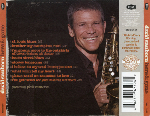 David Sanborn : Here & Gone (CD, Album, Copy Prot.)