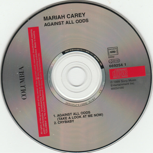 Mariah Carey : Against All Odds (CD, Single, Car)