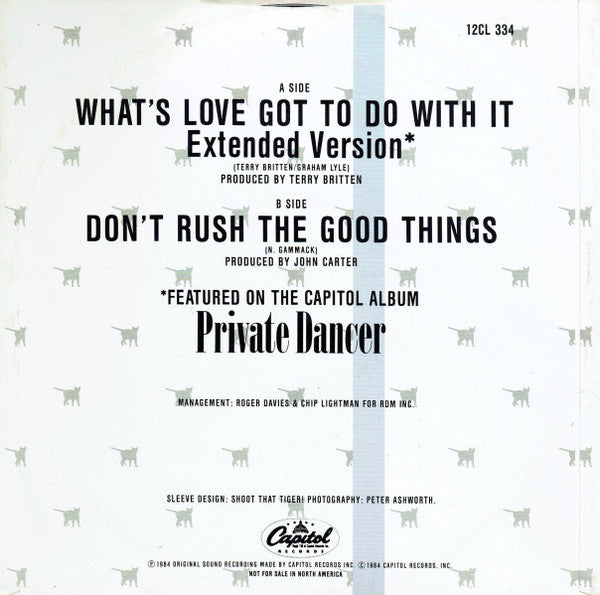 Tina Turner : What's Love Got To Do With It (Extended Version) (12", Bla)