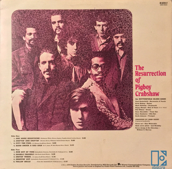 The Paul Butterfield Blues Band : The Resurrection Of Pigboy Crabshaw (LP, Album, RE)