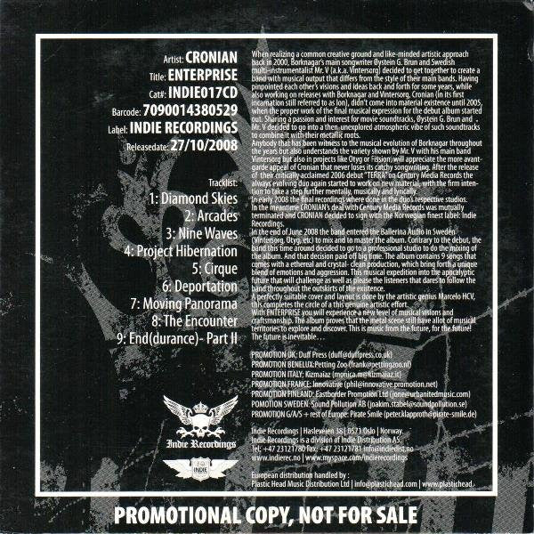Cronian : Enterprise (CD, Album, Promo)