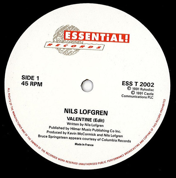 Nils Lofgren : Valentine (12", Single)