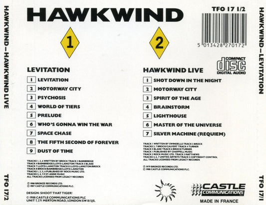 Hawkwind : Levitation / Hawkwind Live (CD, Album, RE + CD, Album, RE + Comp)