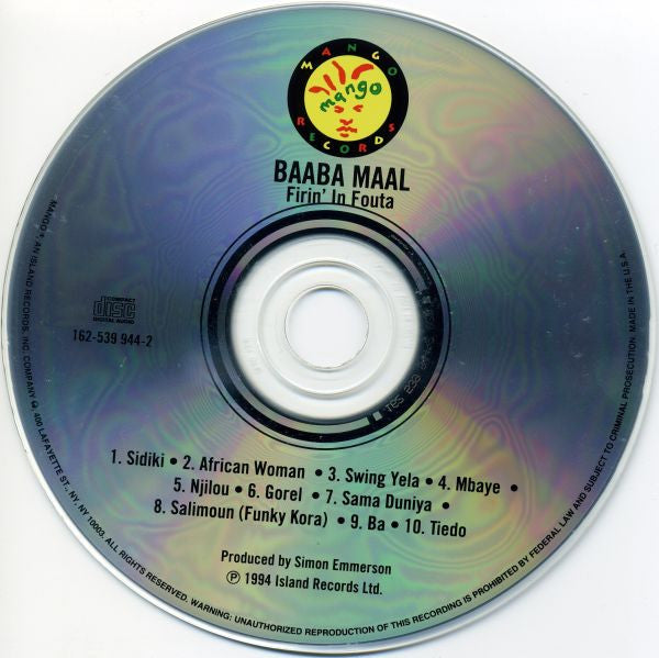 Baaba Maal : Firin' In Fouta (CD, Album)