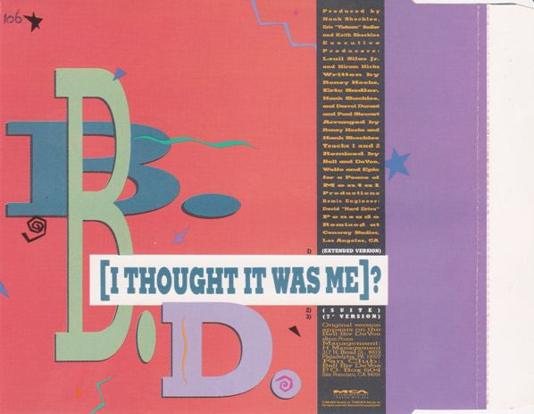 Bell Biv Devoe : B.B.D. (I Thought It Was Me)? (CD, Maxi)