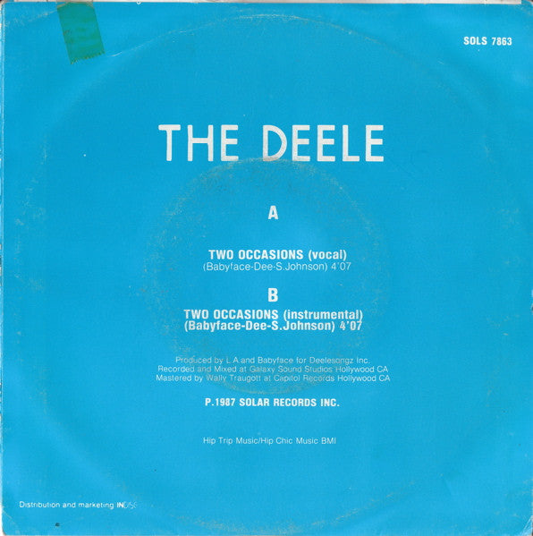 The Deele : Two Occasions (7", Single)