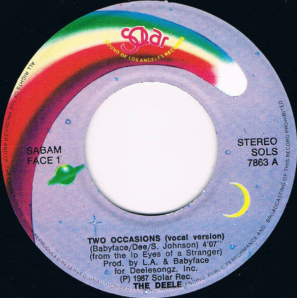 The Deele : Two Occasions (7", Single)