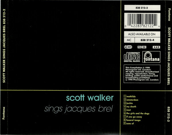Scott Walker : Scott Walker Sings Jacques Brel (CD, Comp, RE, PMD)
